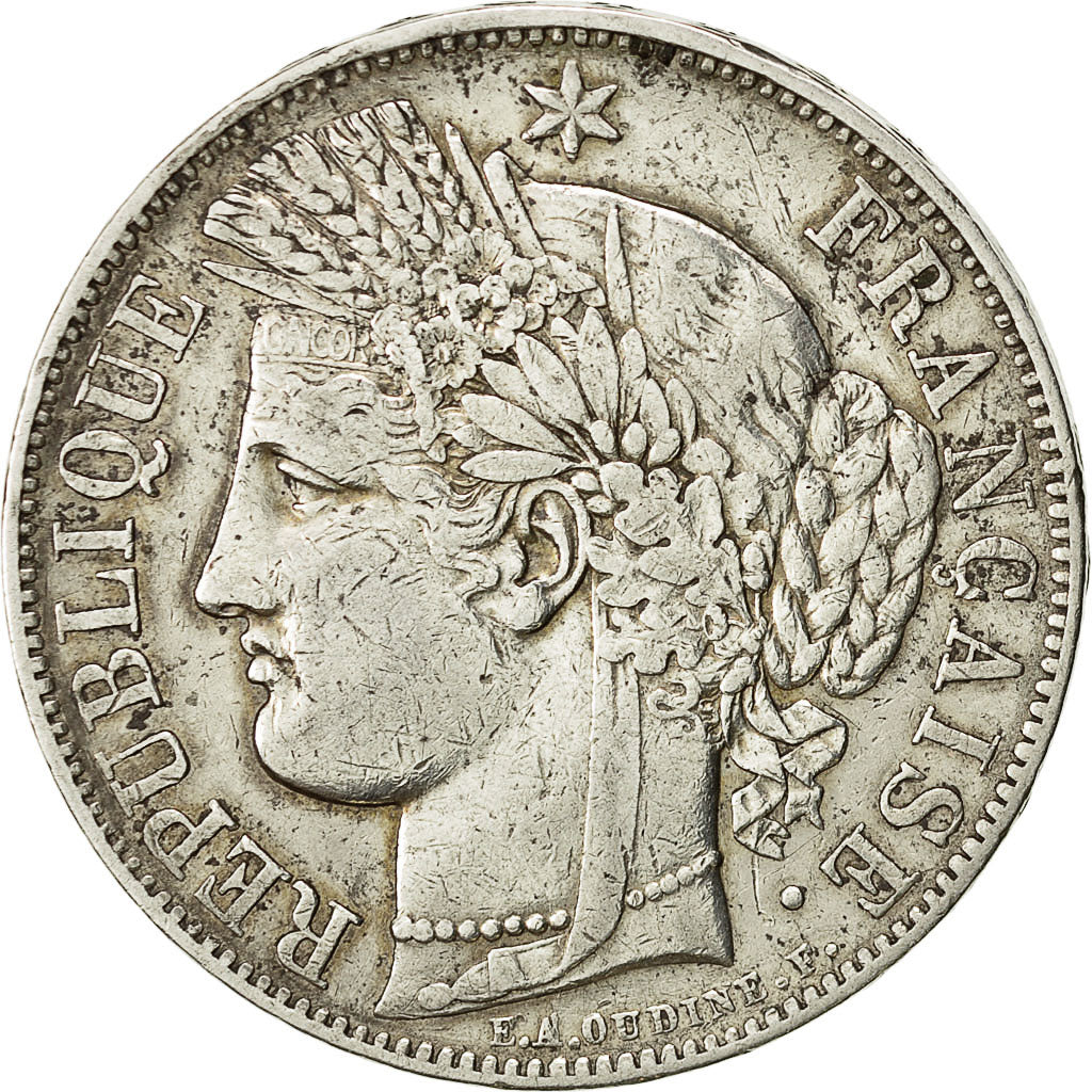 Münze, Frankreich, Cérès, 5 Francs, 1850, Strasbourg, SS, Silber, KM:761.2
