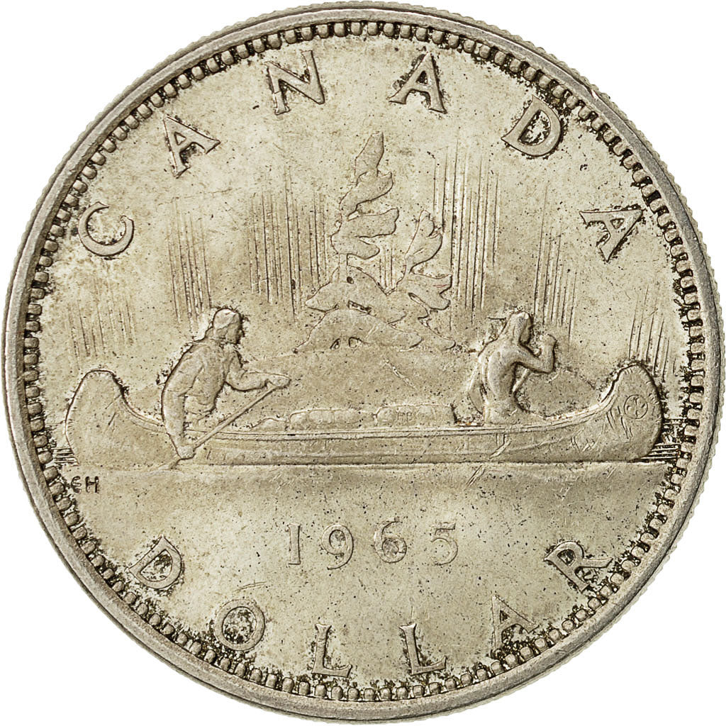 Coin, Canada, Elizabeth II, Dollar, 1965, Ottawa, EF(40-45), Silver, KM 64.1