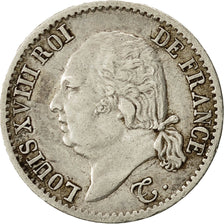 Monnaie, France, Louis XVIII, 1/4 Franc, 1824, Paris, TTB+, Argent, Gad. 352