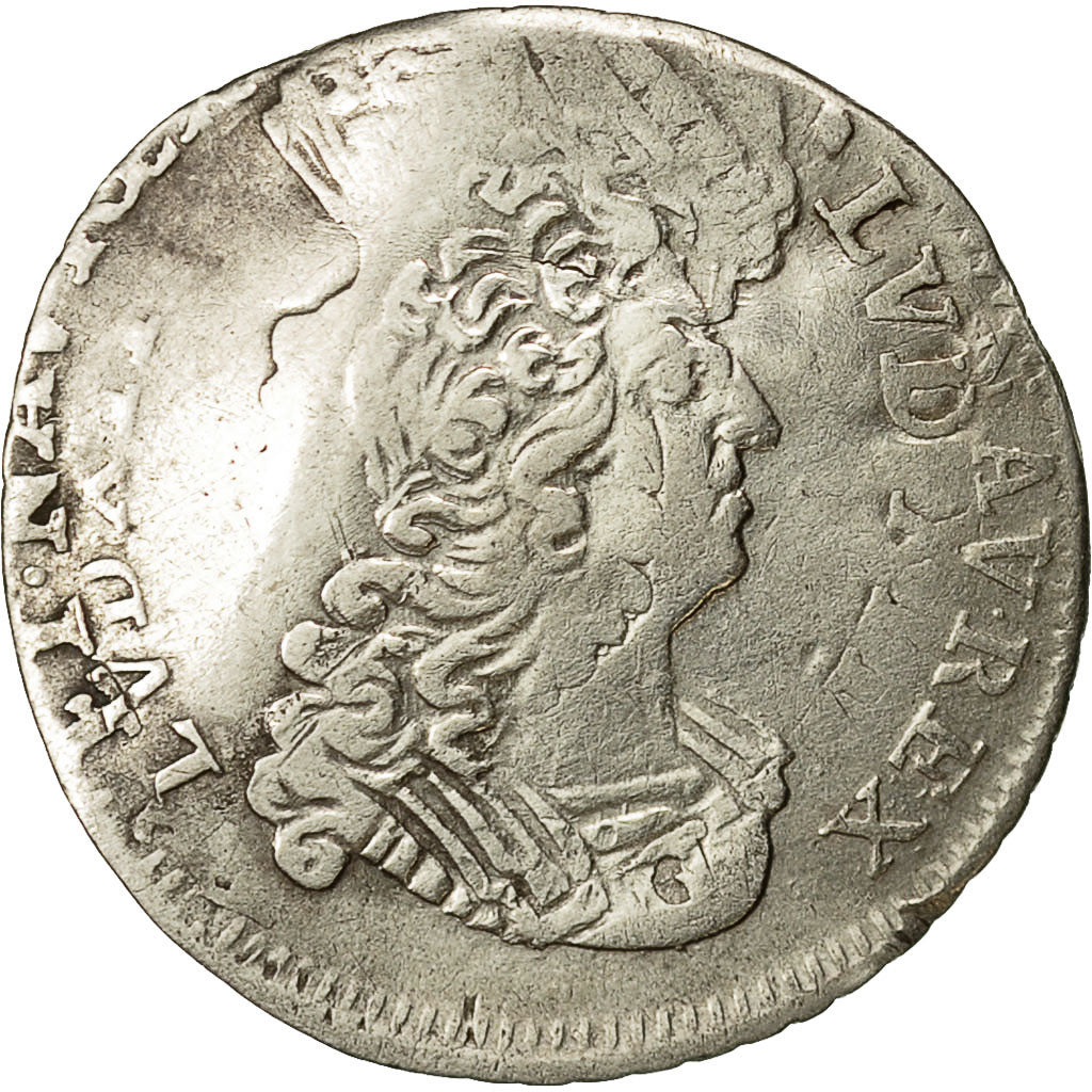 Moneta, Francia, Louis XIV, 1/12 Écu aux insignes, 1/12 ECU, 10 Sols, 1702