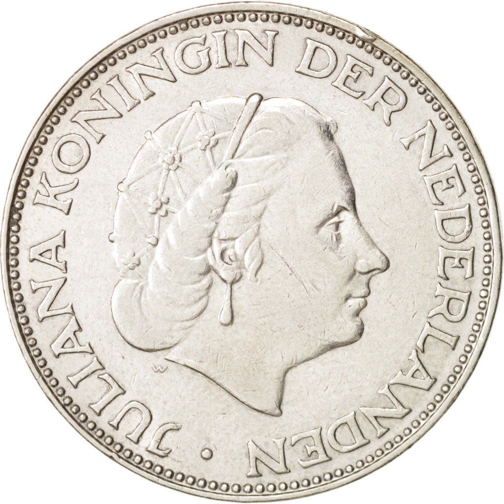 Netherlands, Juliana, 2-1/2 Gulden, 1959, Silver, KM:185
