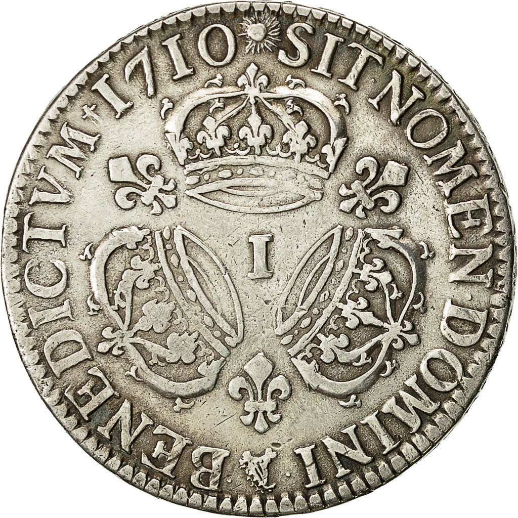 Coin, France, Louis XIV, Écu aux 3 couronnes, 1710, Limoges, EF(40-45), Gad 229