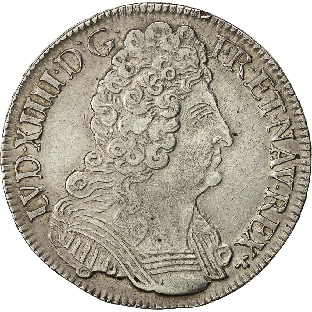 Coin, France, Louis XIV, 1/2 Écu aux 3 couronnes, 1711, Tours, AU(50-53)