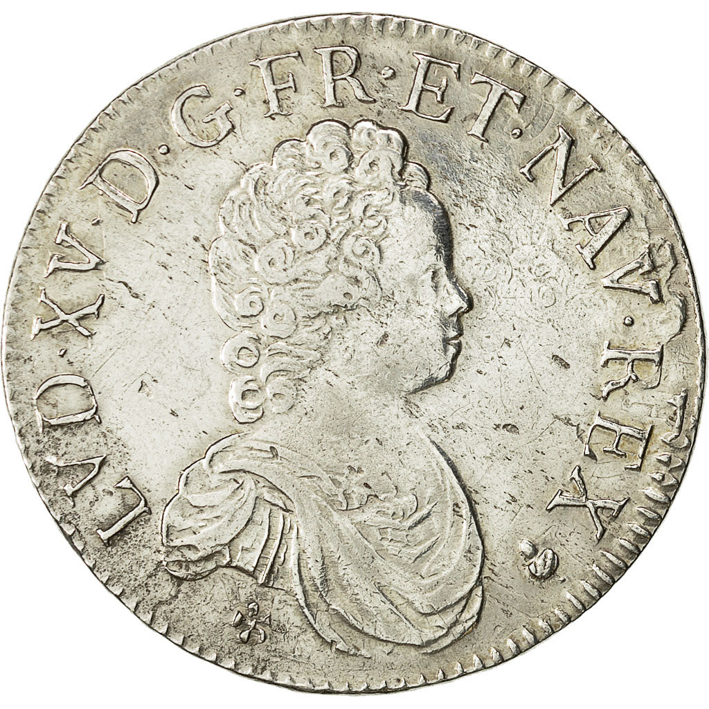 Münze, Frankreich, Louis XV, Écu Vertugadin, Ecu, 1716, Reims, SS+, Silber
