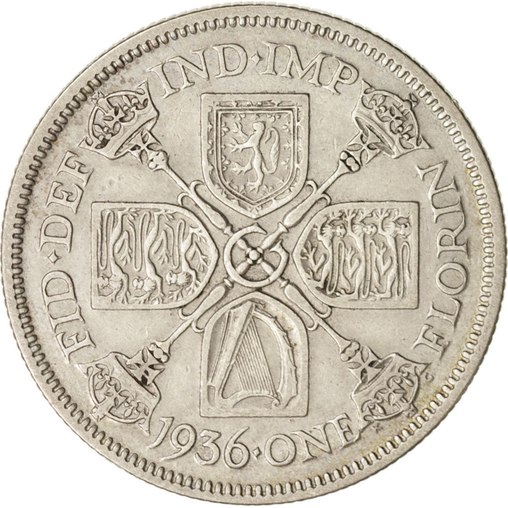 Great Britain, George V, Florin, 1936, VF, Silver, KM:834