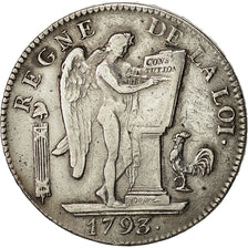 Moneta, Francia, Écu de 6 livres françoise, 6 Livres, 1793, Paris, BB+