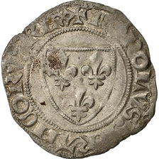 Coin, France, Charles VI, Blanc Guénar, Tournai, EF(40-45), Billon