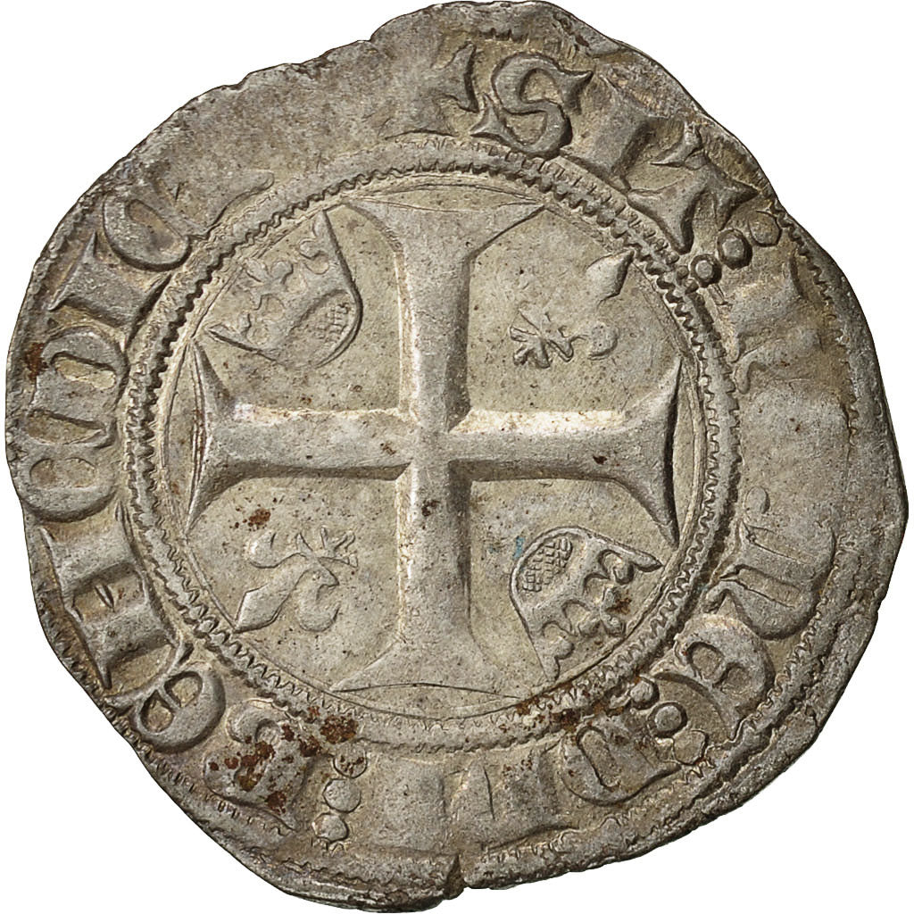 Moneta, Francia, Charles VI, Blanc Guénar, Tournai, BB, Biglione, Duplessy:377