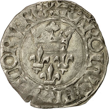 Moneta, Francia, Charles VI, Florette, Rouen, MB+, Biglione, Duplessy:387A