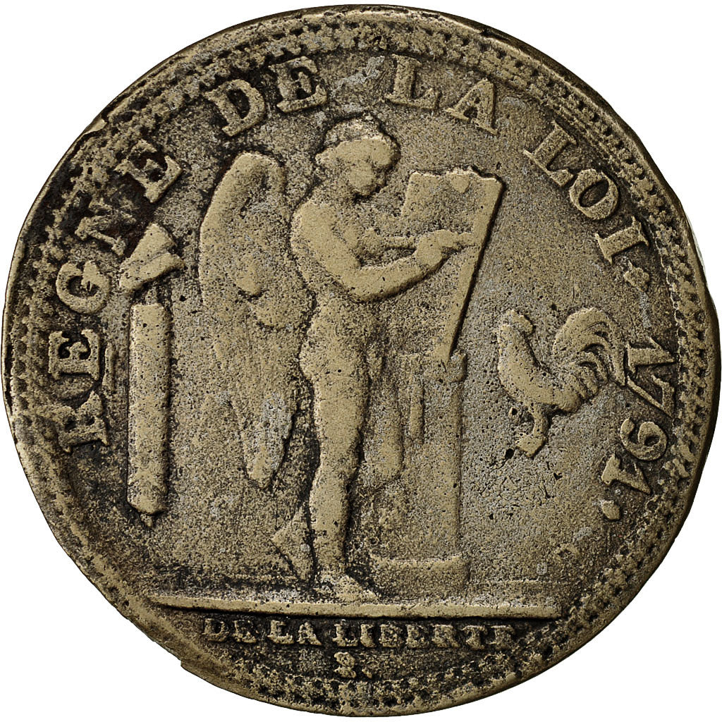 Coin, France, Louis XVI, Essai de l'écu de 6 Livres, 1791, VF(30-35), Bronze