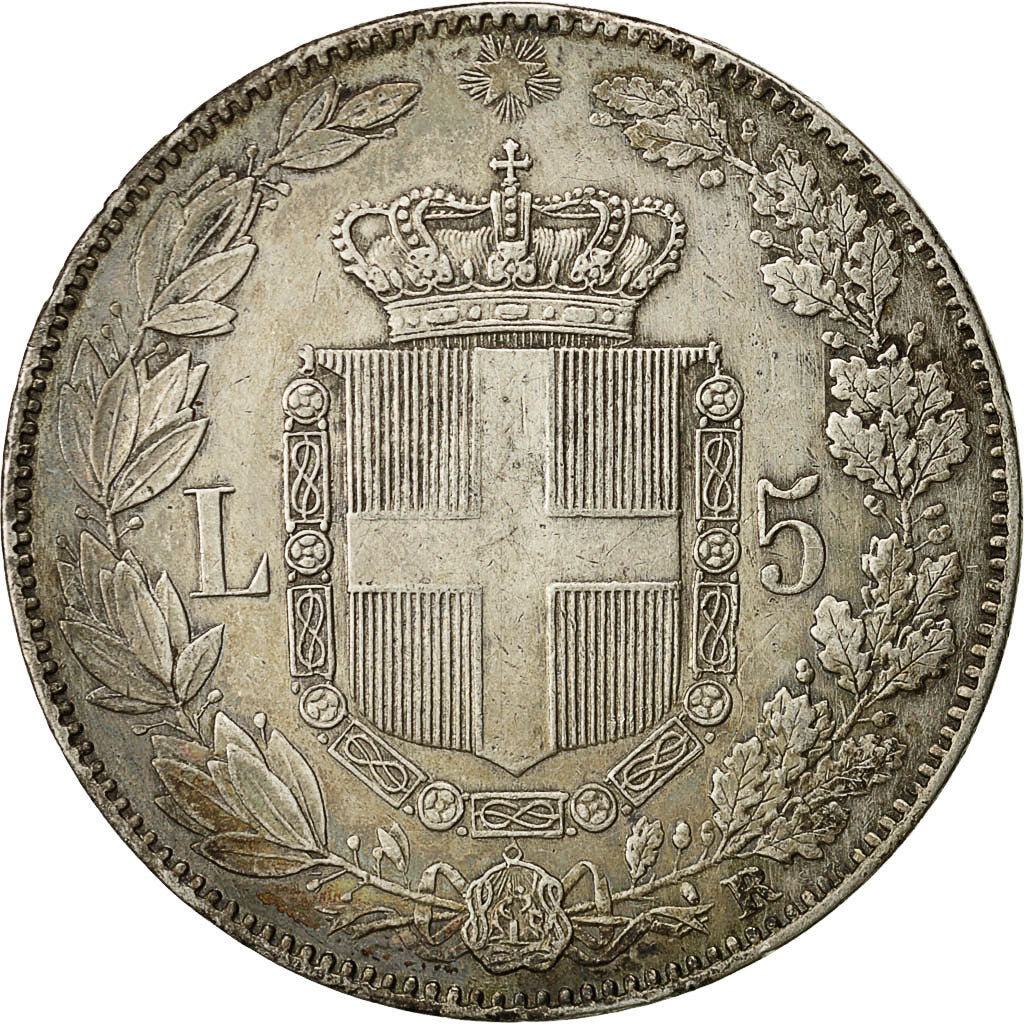 Coin, Italy, Umberto I, 5 Lire, 1879, Rome, AU(50-53), Silver, KM:20