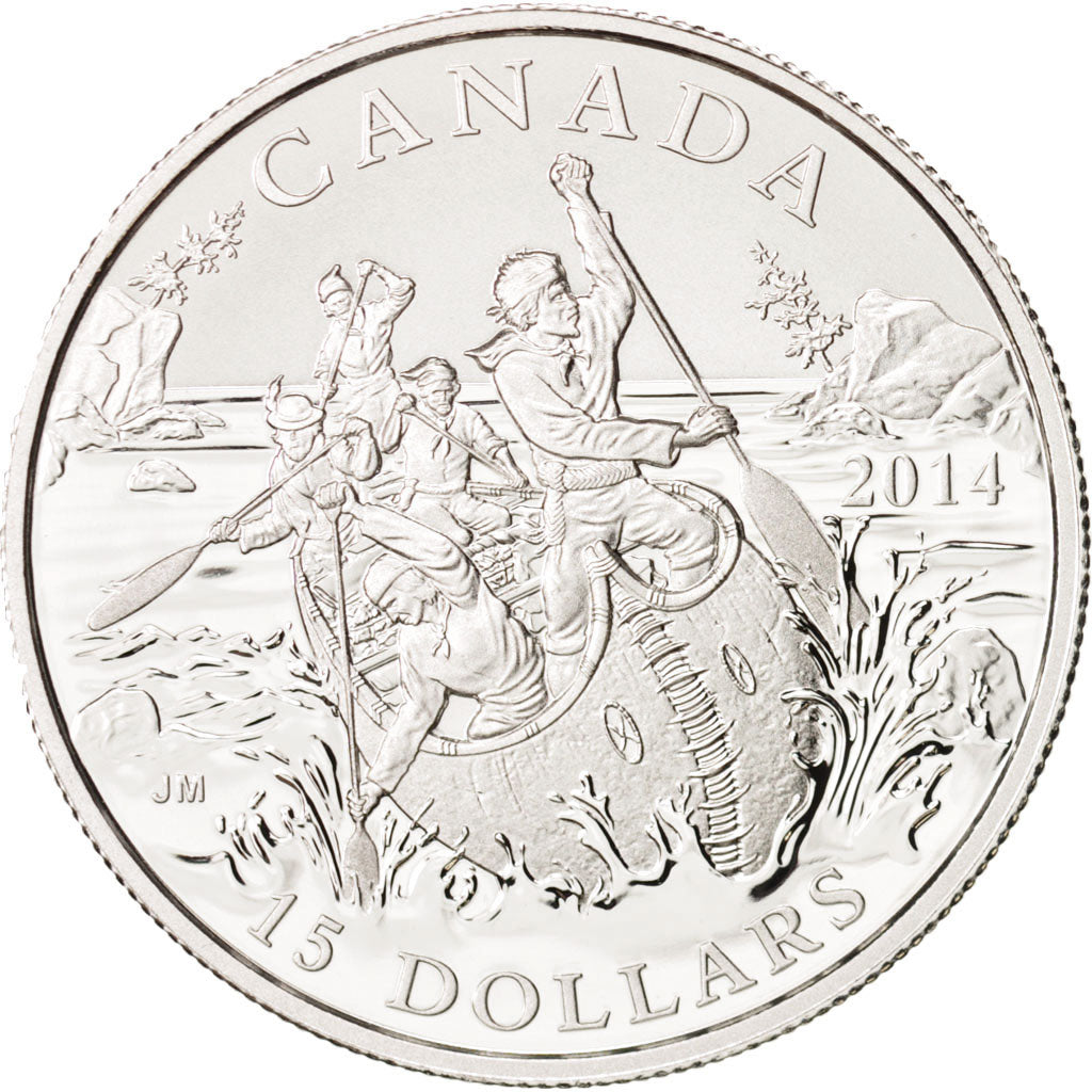 Canada, Voyageurs, 15 Dollars, 2014, Silver
