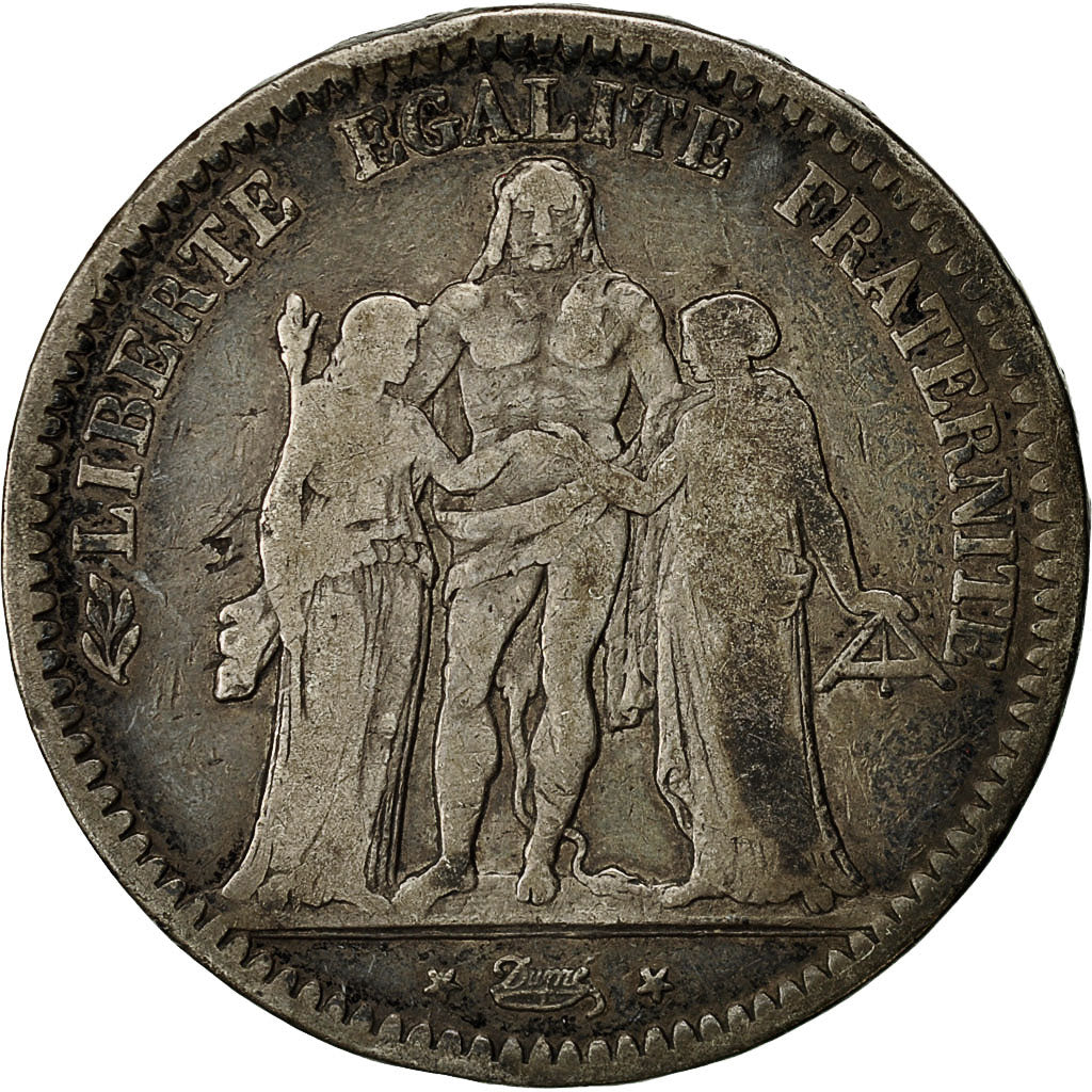 Coin, France, Hercule, 5 Francs, 1848, Strasbourg, VF(20-25), Silver, KM:756.2