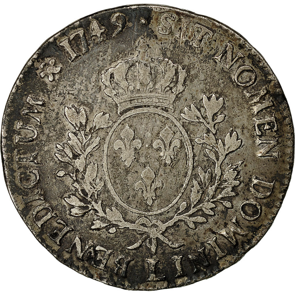 Munten, Frankrijk, Louis XV, Écu au bandeau, Ecu, 1749, Bayonne, FR+, Zilver