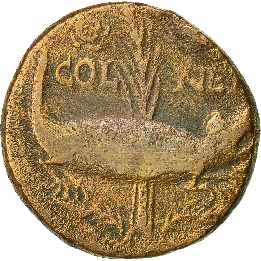 Monnaie, Auguste et Agrippa, Dupondius, Nîmes, TB, Cuivre, RIC 160