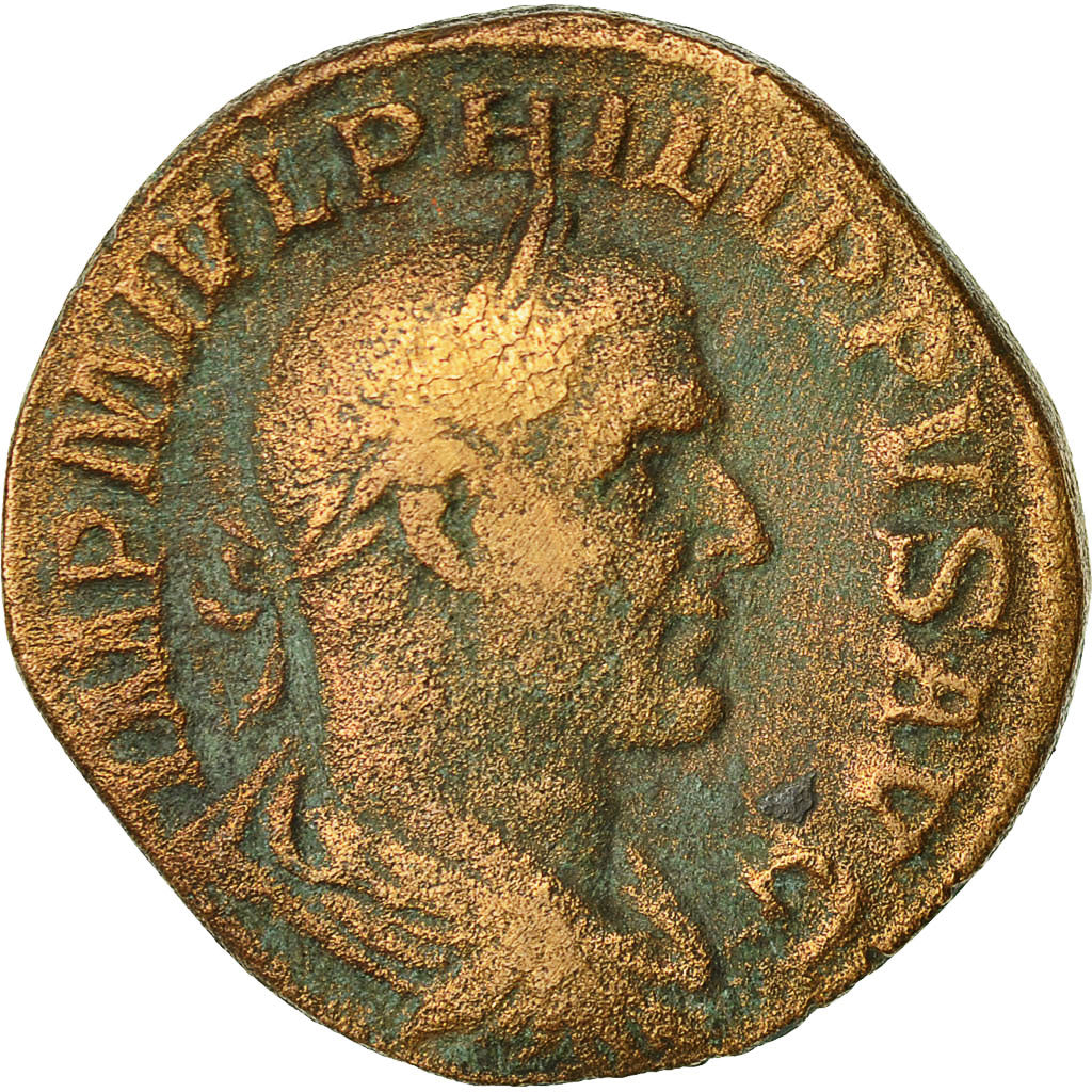 Coin, Philip I, Sestertius, 244, Rome, VF(30-35), Copper, RIC 172a