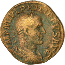 Coin, Philip I, Sestertius, 244, Rome, VF(30-35), Copper, RIC 172a