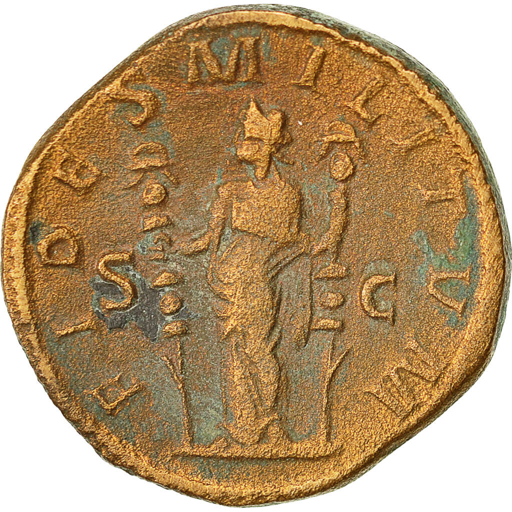 Coin, Philip I, Sestertius, 244, Rome, VF(30-35), Copper, RIC 172a