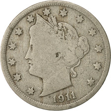 Monnaie, États-Unis, Liberty Nickel, 5 Cents, 1911, Philadelphie, KM 112