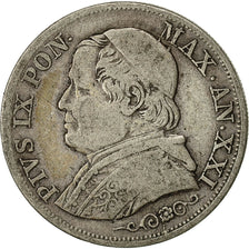 Monnaie, Vatican, Pie IX, Lira, 1866, Rome, TB+, Argent, KM 1378