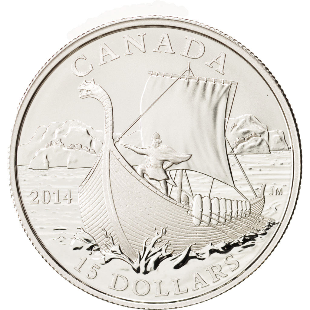 Canada, Vikings, 15 Dollars, 2014, Silver