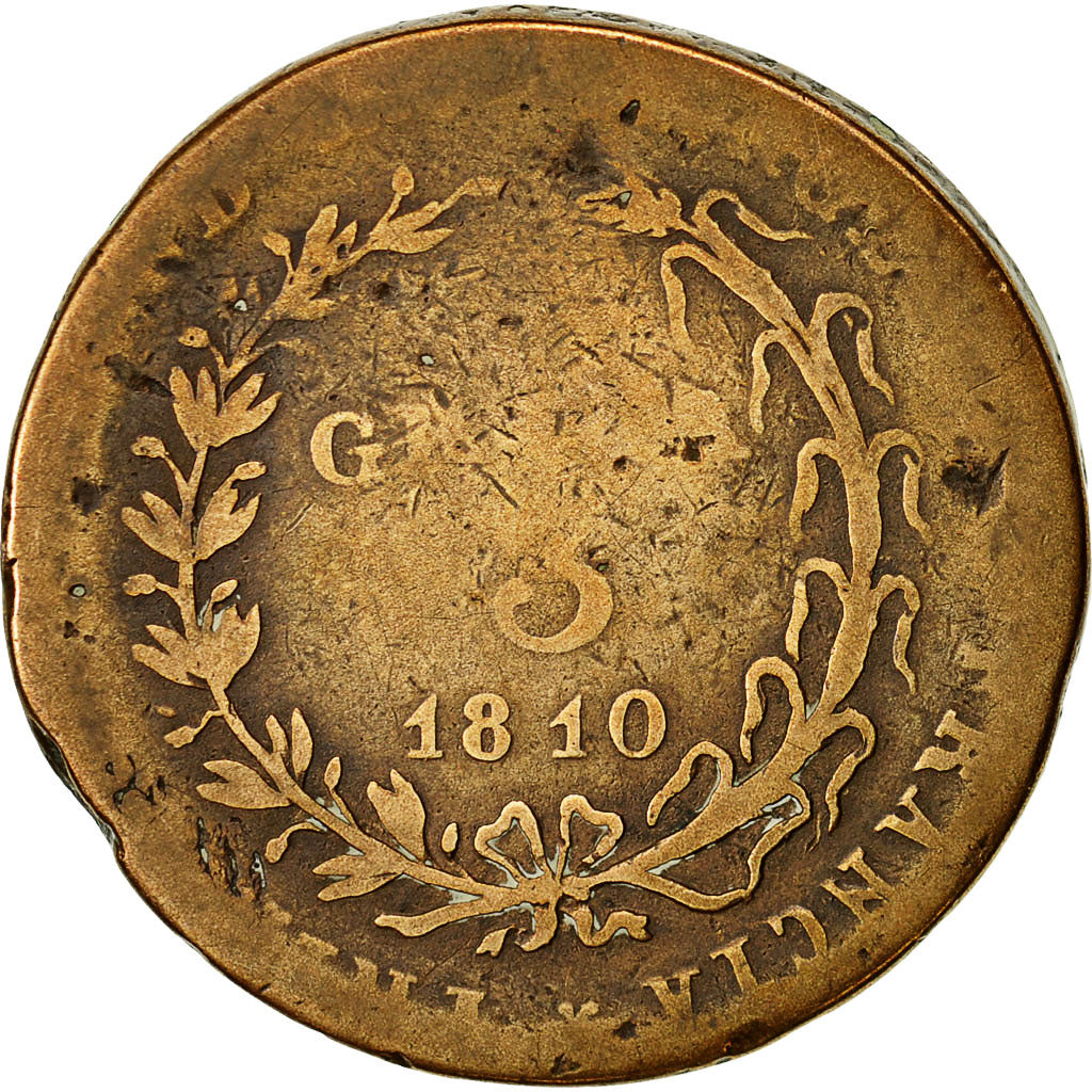 Coin, Italy, NAPLES, Joachim Murat, 3 Grana, 1810, VF(20-25), Copper, KM 253