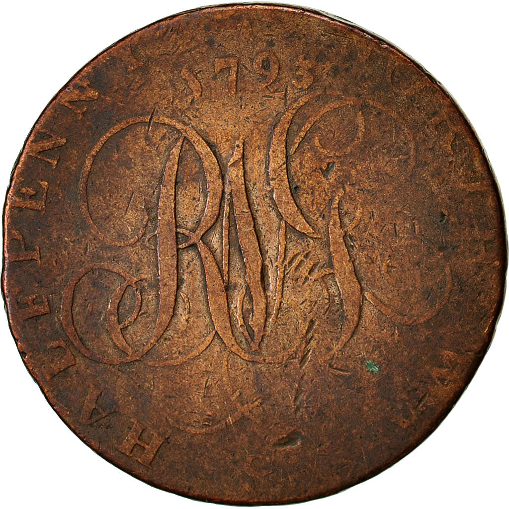 Coin, Great Britain, North Wales, Halfpenny Token, 1793, VF(30-35), Copper