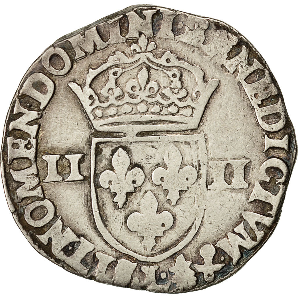 Moneta, Francia, Henri III, 1/4 Ecu, 1588, Bayonne, MB+, Argento, Sombart:4662