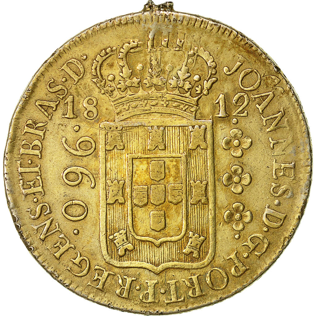 Coin, Brazil, Joao, 960 Reis, 1812, Rio de Janeiro, EF(40-45), Silver, KM 307.3