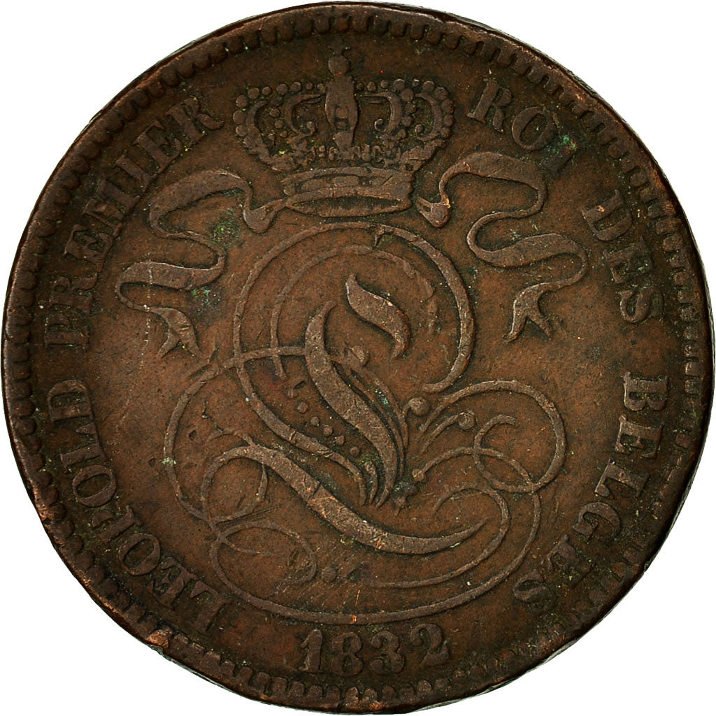 Coin, Belgium, Leopold I, 10 Centimes, 1832, VF(30-35), Copper, KM 2.1