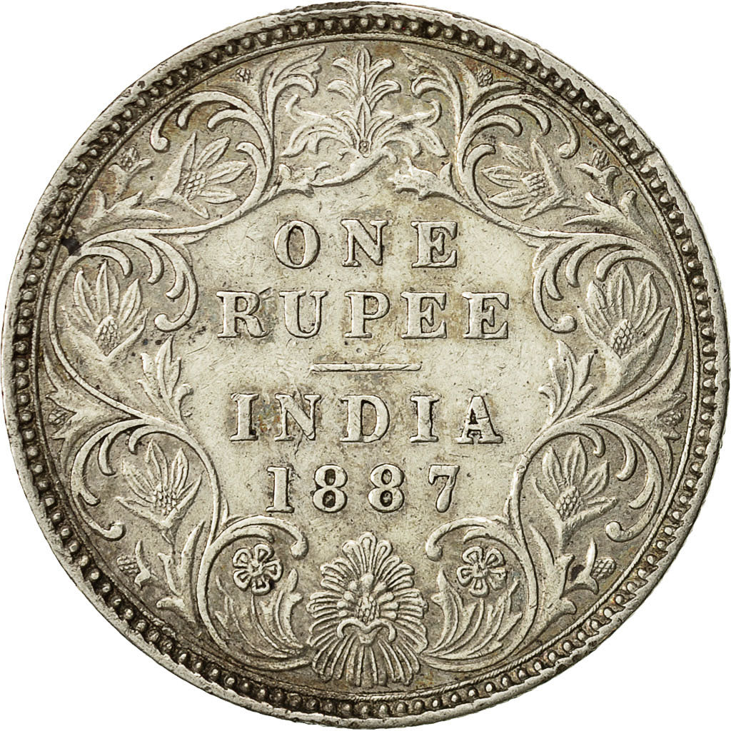 Monnaie, Indes Britanniques, Victoria, Rupee, 1887, Bombay, TTB+, Argent, KM 492