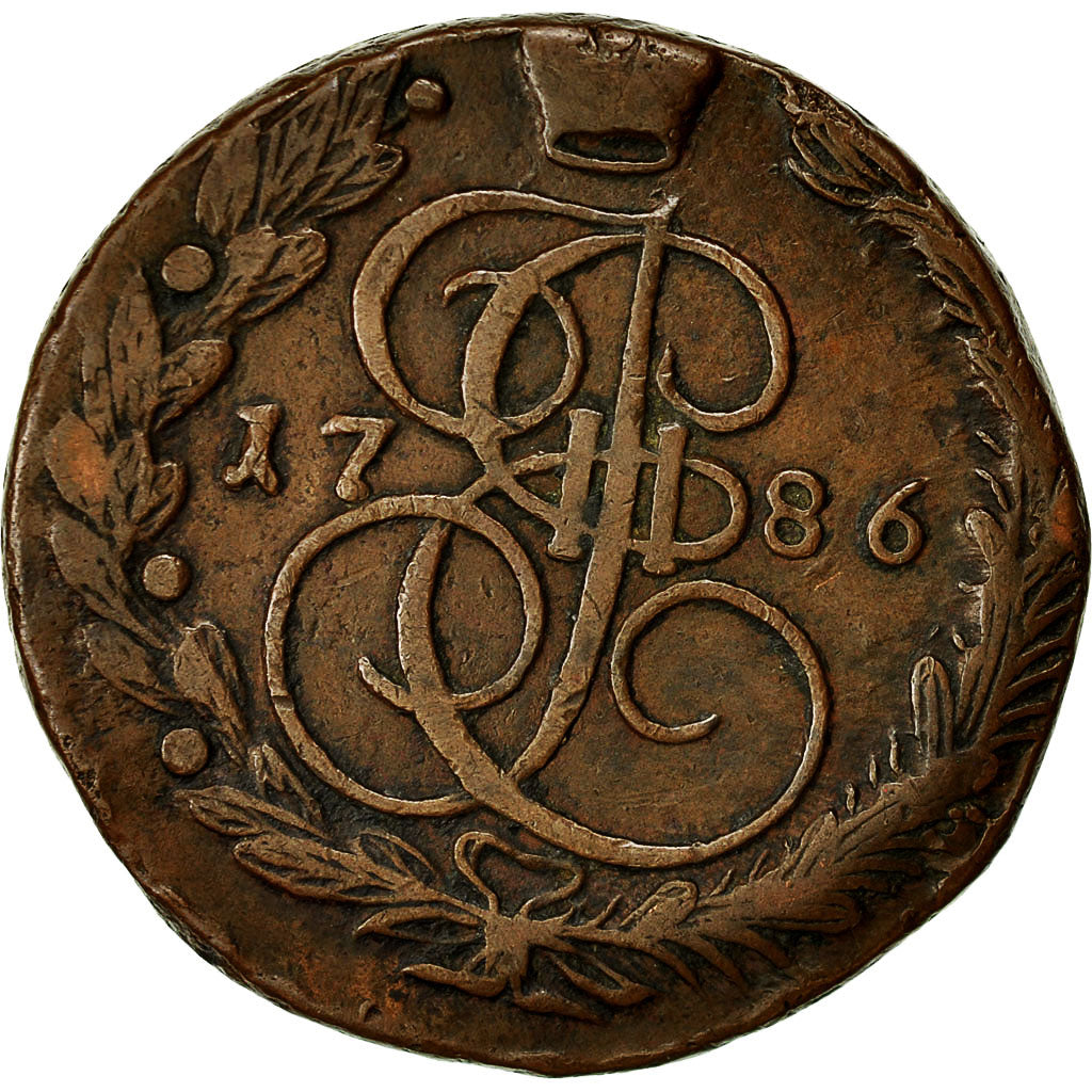 Coin, Russia, Catherine II, 5 Kopeks, 1786, Ekaterinbourg, VF(30-35), KM 59.3