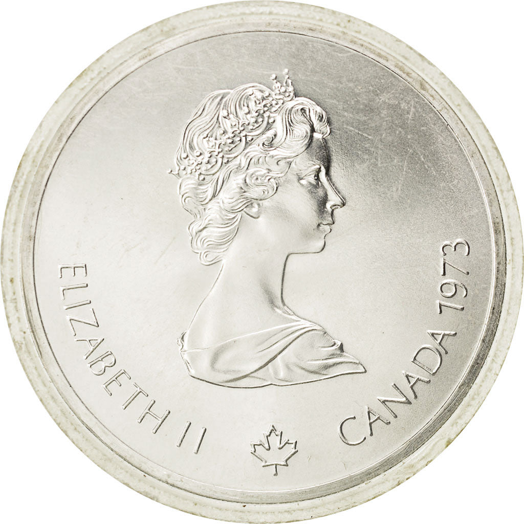 Coin, Canada, Elizabeth II, 10 Dollars Olympics, 1973, MS(65-70), Silver, KM 87
