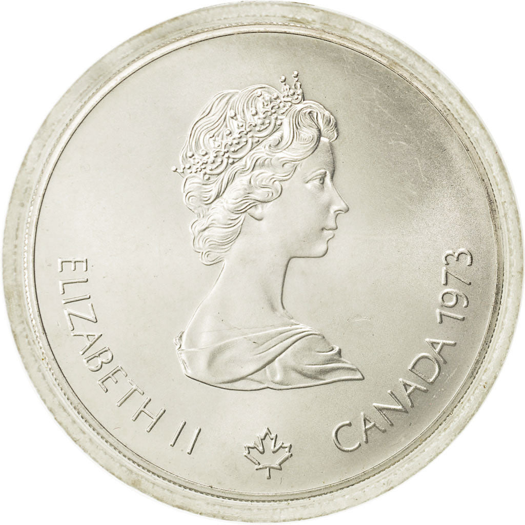 Coin, Canada, Elizabeth II, 5 Dollars Olympics, 1973, MS(65-70), Silver, KM 85