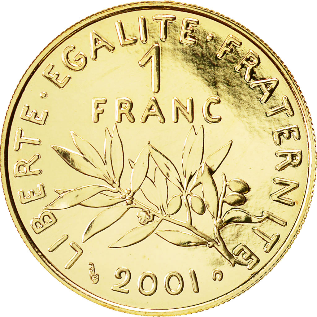 Monnaie, France, Semeuse, Franc, 2001, Paris, FDC, Or, Gadoury 474a, KM 925.1a