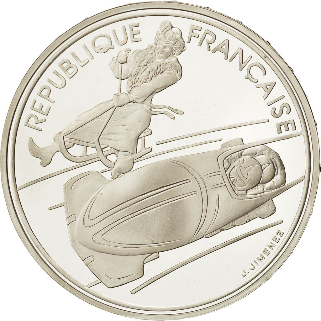 Coin, France, 100 Francs Olympics, 1990, MS(65-70), Silver, KM 981