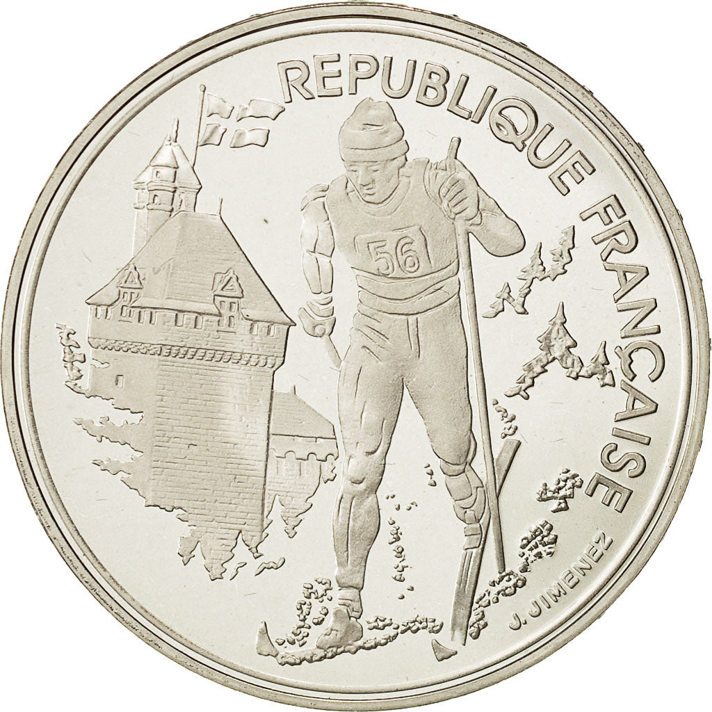 Coin, France, 100 Francs Olympics, 1991, MS(65-70), Silver, KM 994