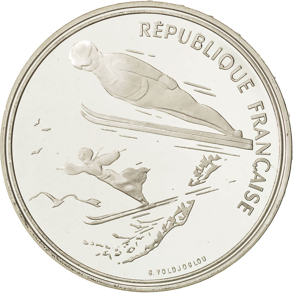 Coin, France, 100 Francs Olympics, 1991, MS(65-70), Silver, KM 995