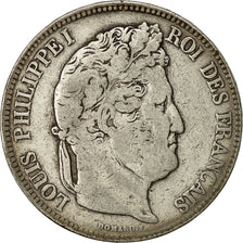 Coin, France, Louis-Philippe, 5 Francs, 1833, Lyons, VF(20-25), Silver