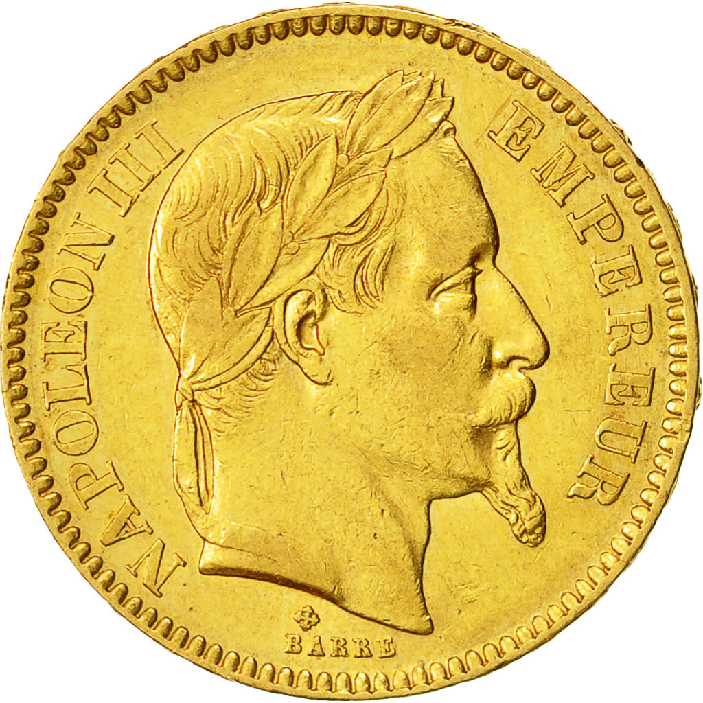 Coin, France, Napoleon III, 20 Francs, 1861, Strasbourg, Gold, Gadoury 1062
