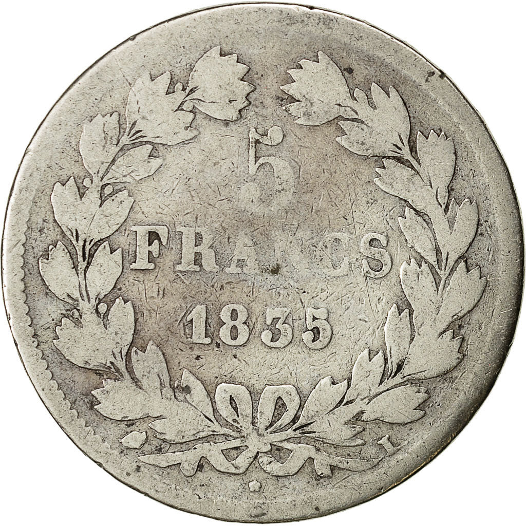 Coin, France, Louis-Philippe, 5 Francs, 1835, Limoges, F(12-15), Silver