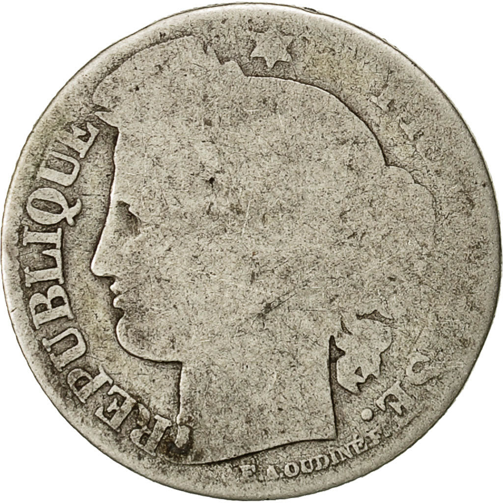 Moneta, Francia, Cérès, 50 Centimes, 1872, Bordeaux, B, Argento, KM:834.2