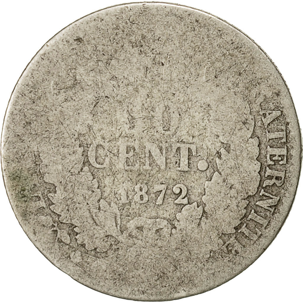 Moneta, Francia, Cérès, 50 Centimes, 1872, Bordeaux, B, Argento, KM:834.2