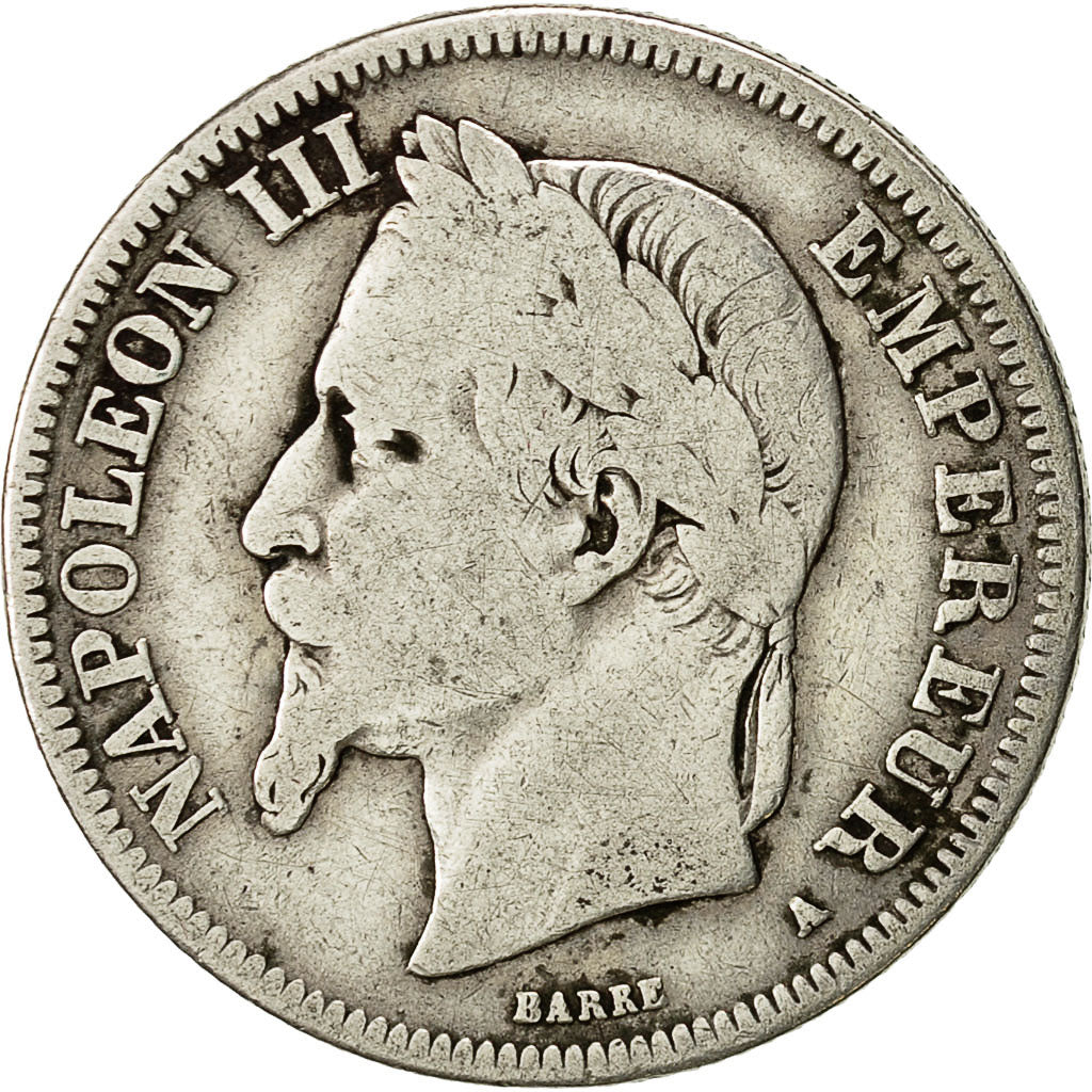 Moneta, Francia, Napoleon III, Napoléon III, 2 Francs, 1868, Paris, B+