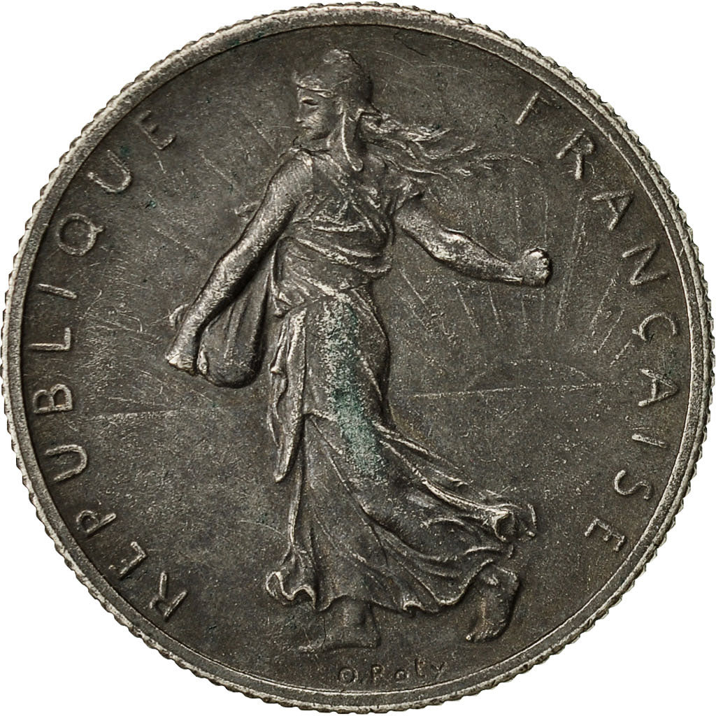 Coin, France, Semeuse, 2 Francs, 1914, Castelsarrasin, AU(55-58), Silver