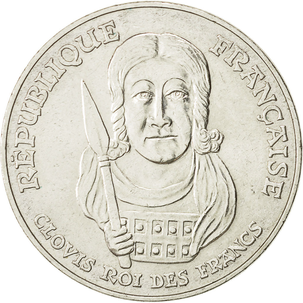 Coin, France, Clovis, 100 Francs, 1996, MS(63), Silver, KM:1180, Gadoury:953