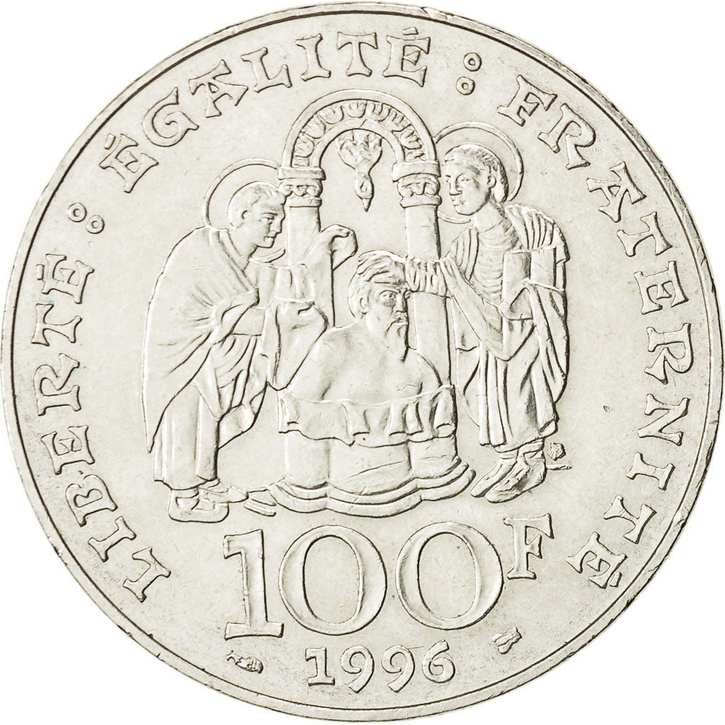 Coin, France, Clovis, 100 Francs, 1996, MS(63), Silver, KM:1180, Gadoury:953