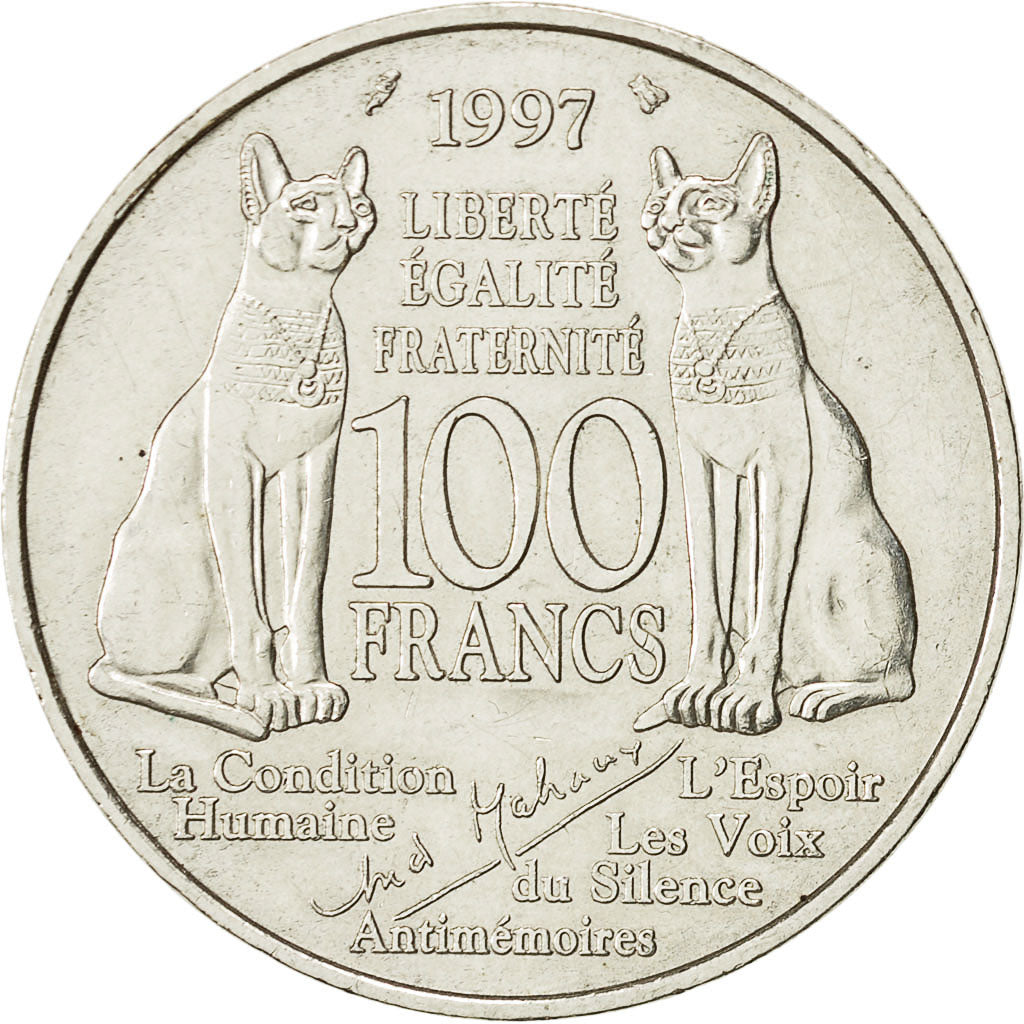 Coin, France, André Malraux, 100 Francs, 1997, MS(63), Silver, KM:1188