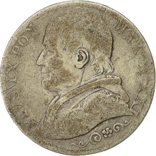 Coin, Vatican, Pius IX, 2 Lire, 1866, Rome, VF(20-25), Silver, KM 1379.2