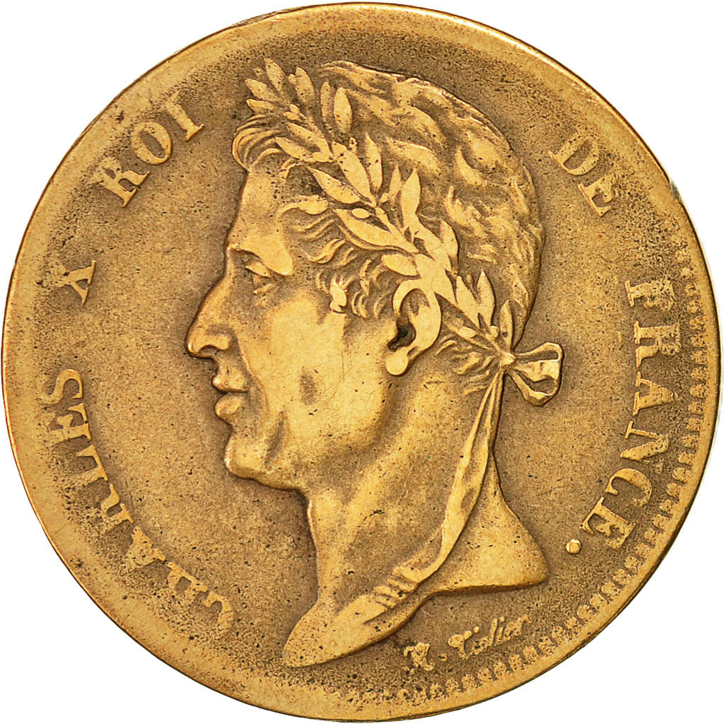 Coin, FRENCH COLONIES, Charles X, 5 Centimes, 1830, Paris, EF(40-45), Bronze